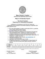 Applications Now Open for Mayor Hopkins' 2026-2027 Scholarship Program